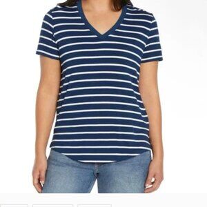 GAP Women's Short Sleeve‎ V-Neck Striped Top Size XLarge NEW